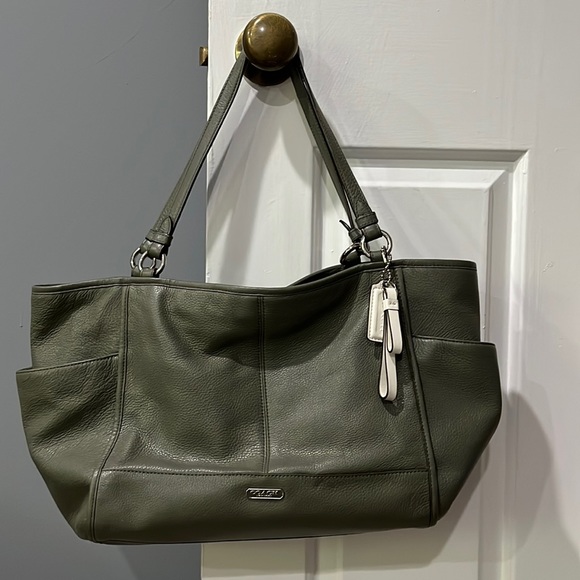 Sage color small Coach Tote - Picture 1 of 3